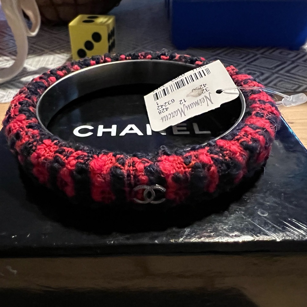 Chanel Tweed Bangle Bracelet